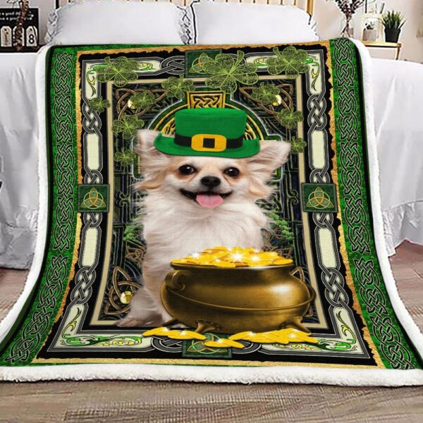 St Patrick Chihuahua Fleece Blanket Sherpa Blanket