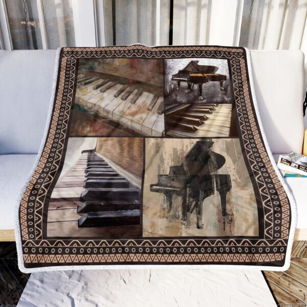 Piano Painting Fleece Blanket Sherpa Blanket