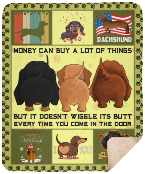 Butt Dachshund Fleece Blanket Sherpa Blanket