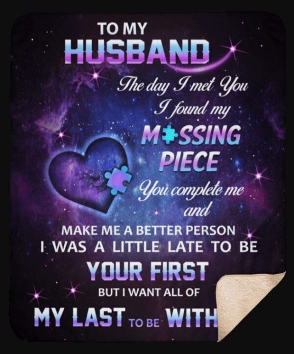 To My Husband Fleece Blanket Sherpa Blanket