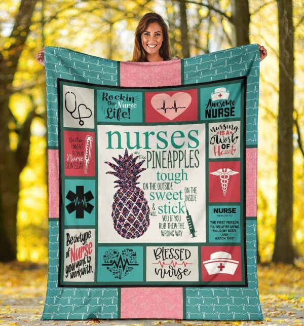 Nurses Pineapple Fleece Blanket Sherpa Blanket