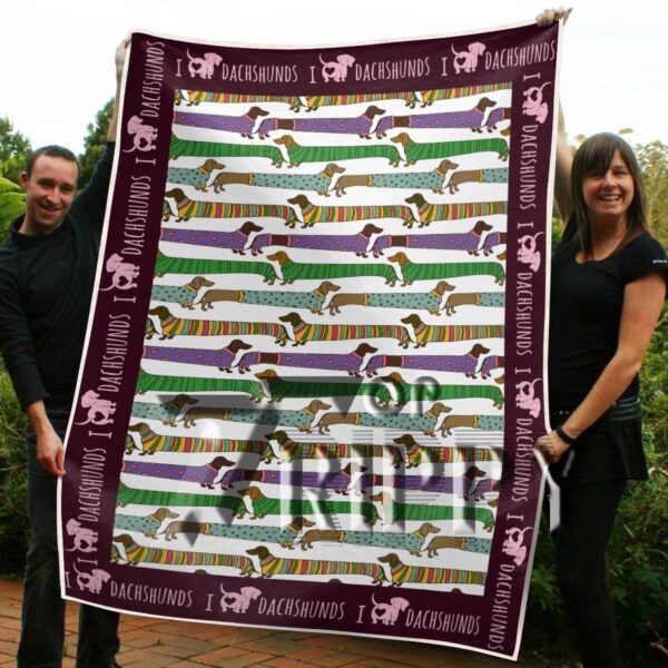 Dachshunds Decorate Fleece Blanket Sherpa Blanket