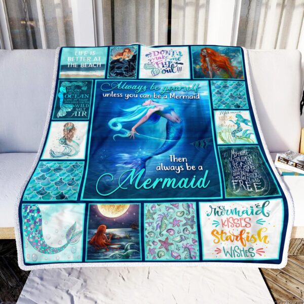 Mermaid Be A Mermaid Fleece Blanket Sherpa Blanket
