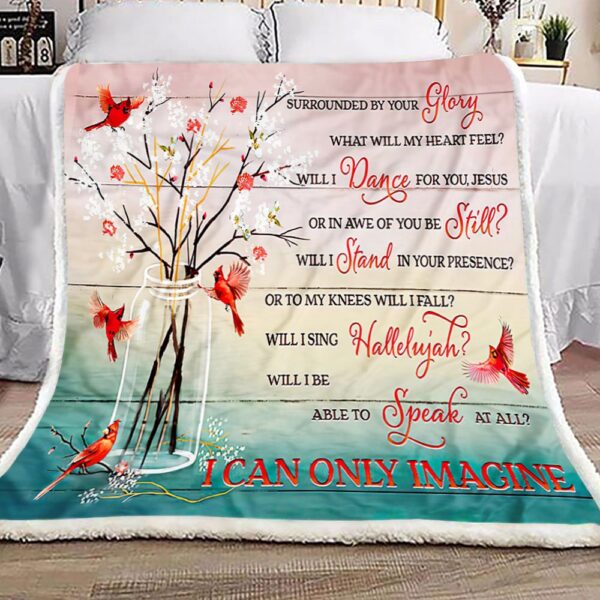 Glass Willow Cardinals Fleece Blanket Sherpa Blanket