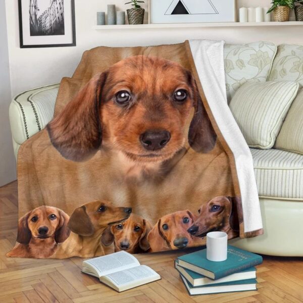 Dachshund Big Face Fleece Blanket Sherpa Blanket