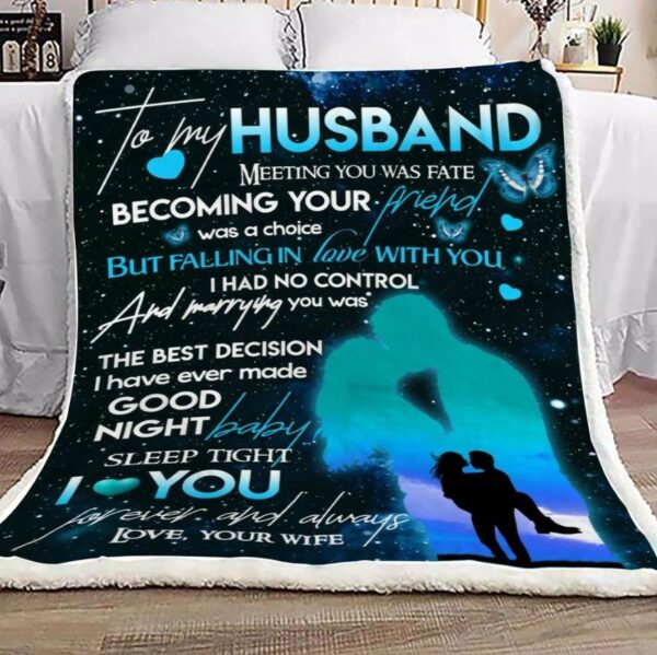 To My Husband Fleece Blanket Sherpa Blanket