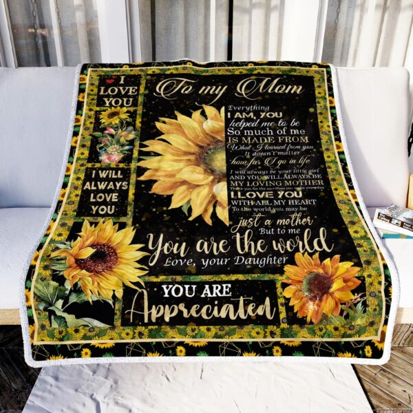 To Mom A Gift From Daughter Sunflower Fleece Blanket Sherpa Blanket