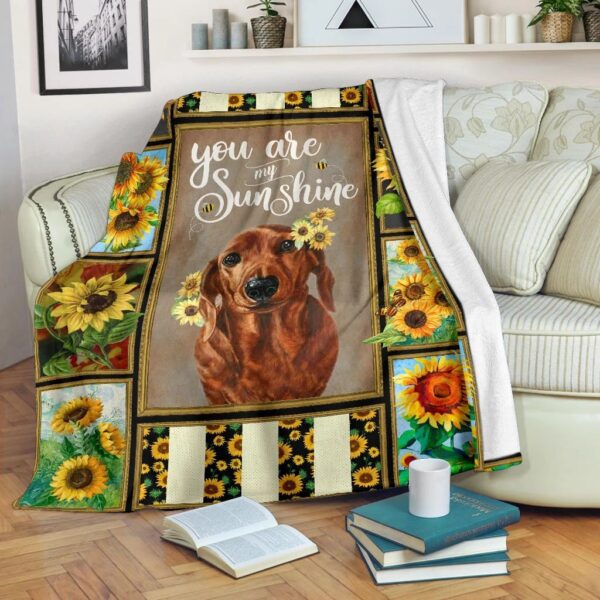 Dachshund Sunshine Fleece Blanket Sherpa Blanket