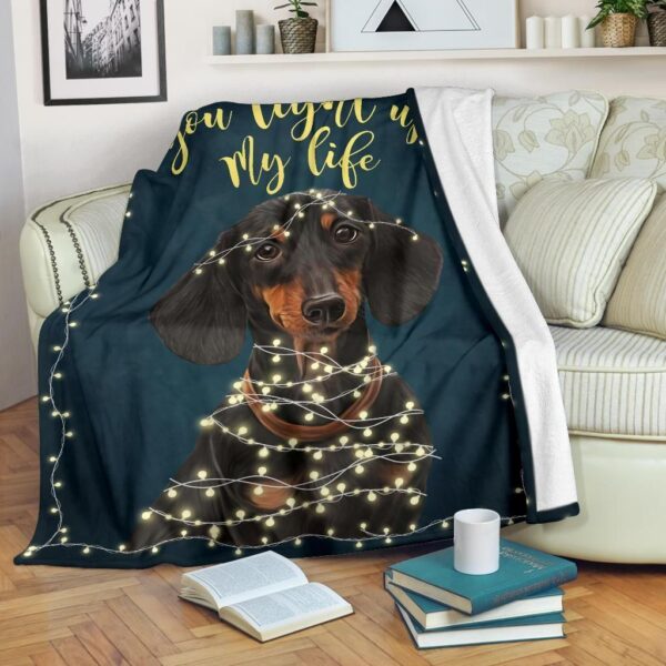 Christmas Dachshund Fleece Blanket Sherpa Blanket