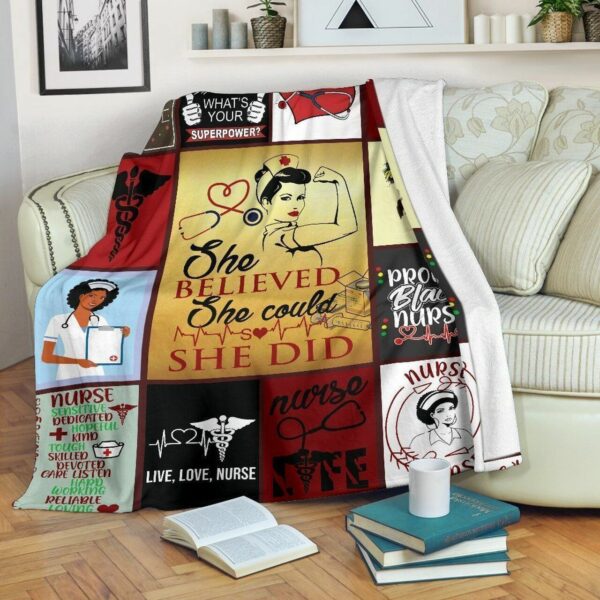 Nurse Fleece Blanket Sherpa Blanket
