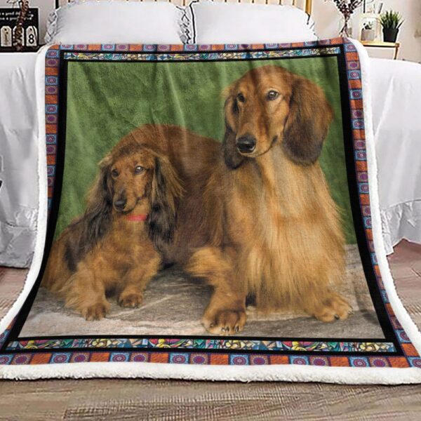 Dachshund Fleece Blanket Sherpa Blanket