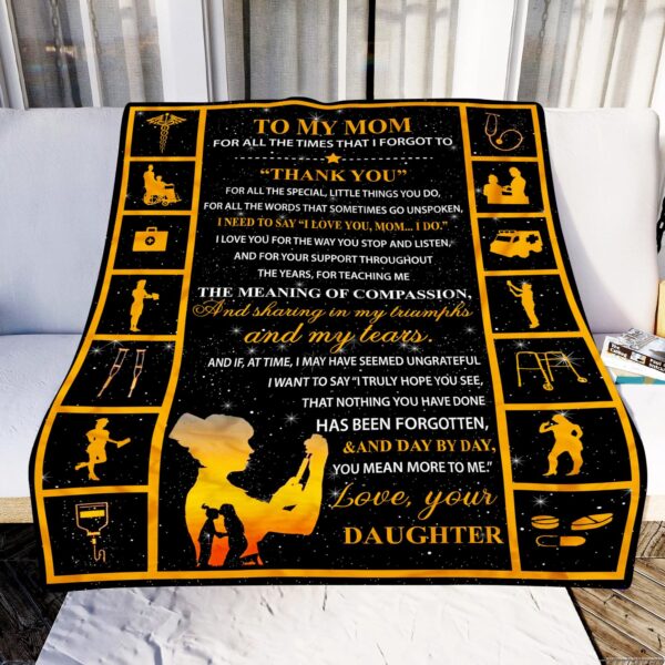 Nurse To My Mom Love Your Daughter Fleece Blanket Sherpa Blanket