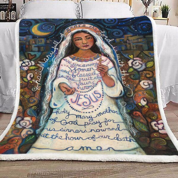 Hail Mary Fleece Blanket Sherpa Blanket
