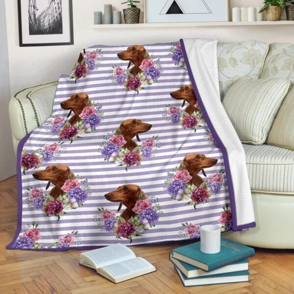 Dachshund Fleece Blanket Sherpa Blanket