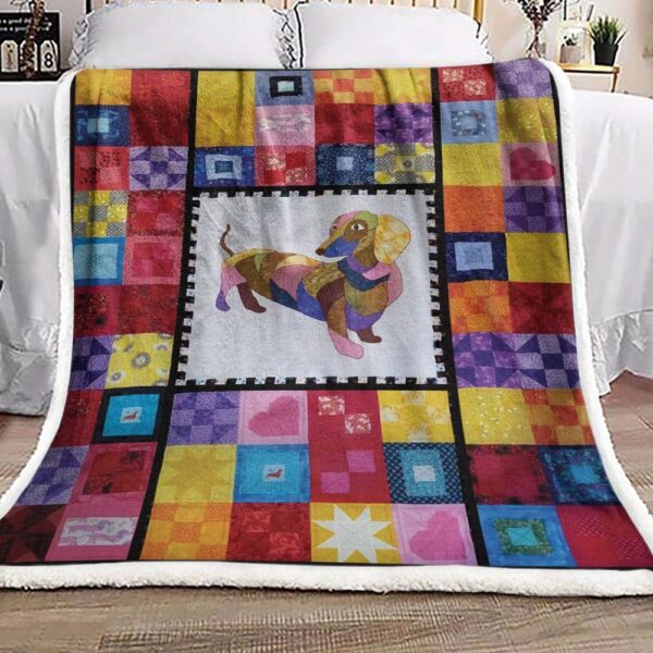 Dachshund Fleece Blanket Sherpa Blanket