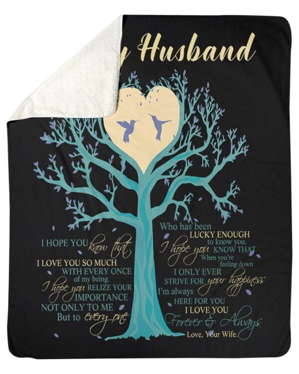 To My Husband I Love You Fleece Blanket Sherpa Blanket