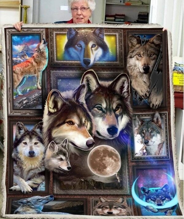 Huge Wolf Fleece Blanket Sherpa Blanket