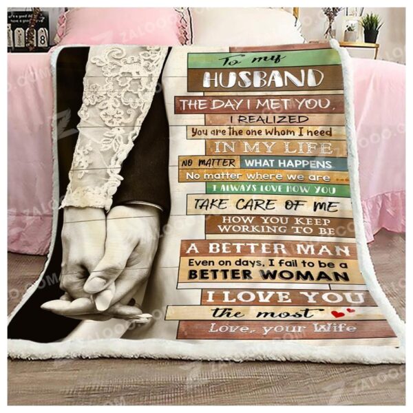 To My Husband Fleece Blanket Sherpa Blanket