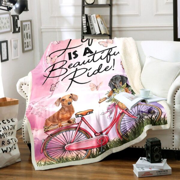Dachshund Fleece Blanket Sherpa Blanket
