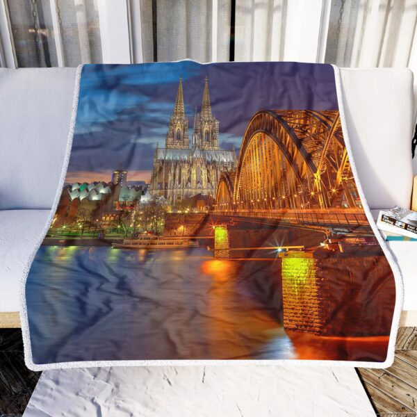 Light Bridge The City Fleece Blanket Sherpa Blanket