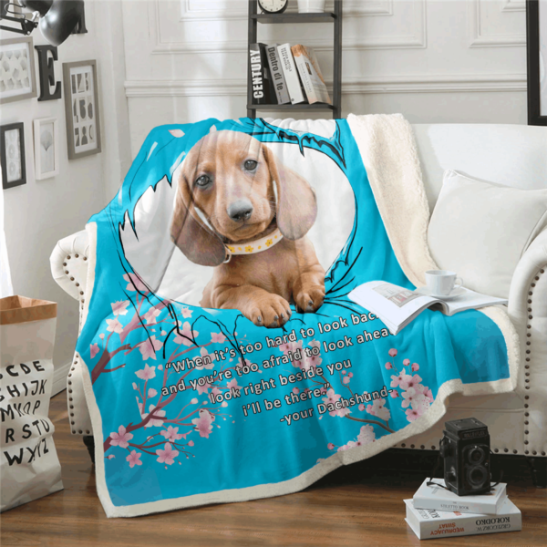 Dachshund Beside You Fleece Blanket Sherpa Blanket