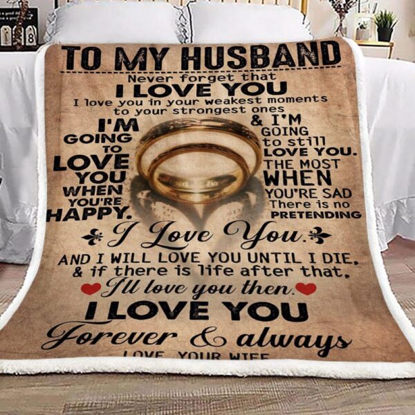 Family To My Husband Fleece Blanket Sherpa Blanket