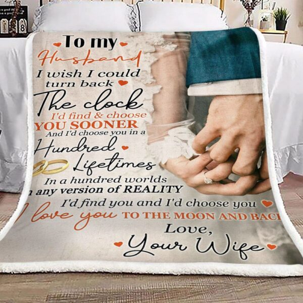 Family To My Husband Fleece Blanket Sherpa Blanket