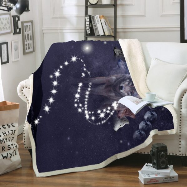 Phases Of Luna Wolf Fleece Blanket Sherpa Blanket