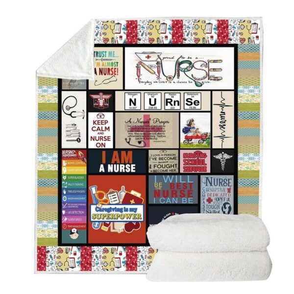 Nurse Fleece Blanket Sherpa Blanket