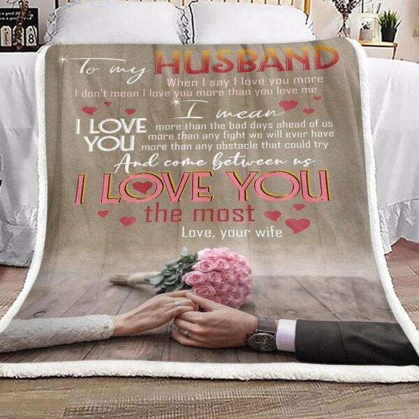 Family To My Husband Fleece Blanket Sherpa Blanket