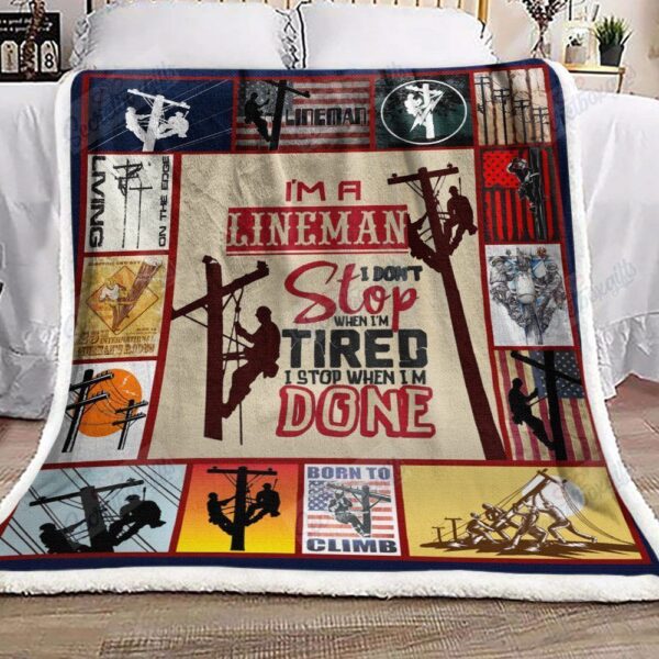 Lineman Fleece Blanket Sherpa Blanket