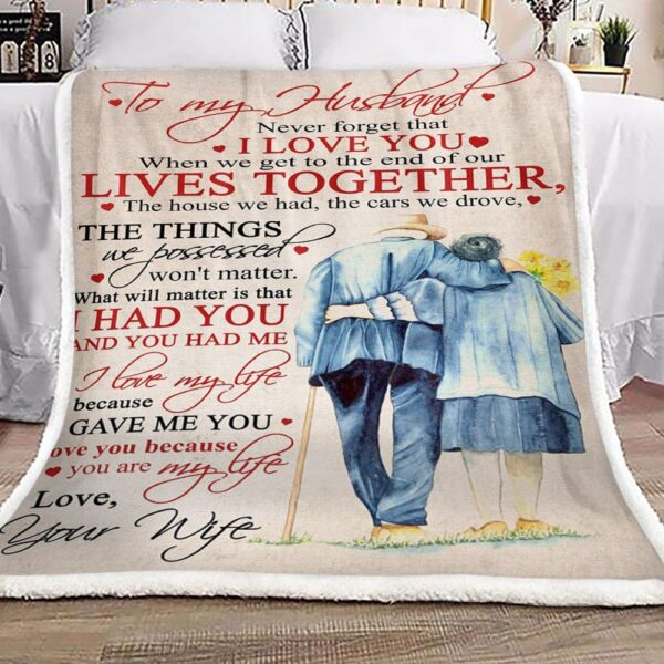 Family To My Husband Fleece Blanket Sherpa Blanket