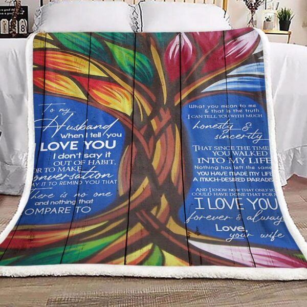 Tree Of Life To My Husband Fleece Blanket Sherpa Blanket