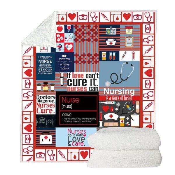 Nurse Fleece Blanket Sherpa Blanket