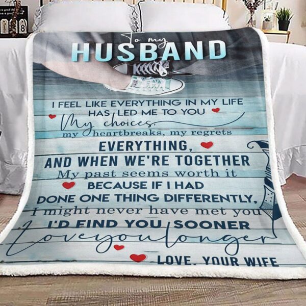 Family To My Husband Fleece Blanket Sherpa Blanket