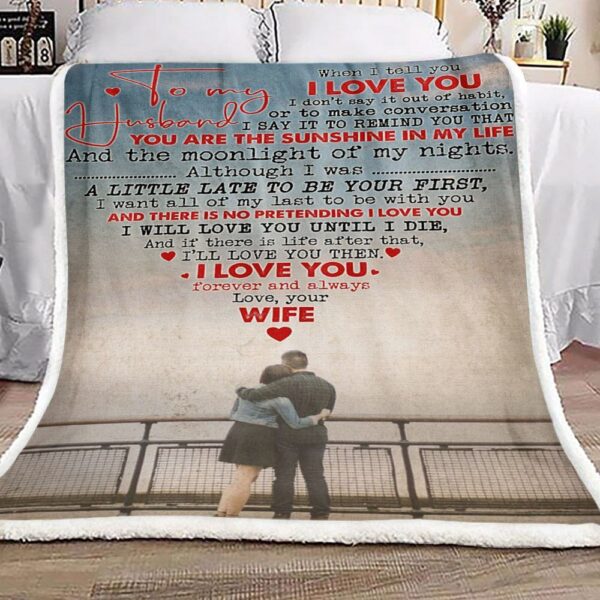 Family To My Husband Fleece Blanket Sherpa Blanket