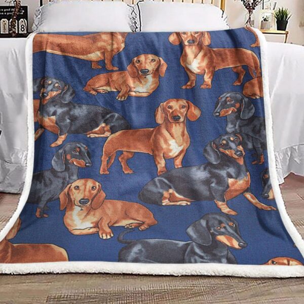 Dachshund Fleece Blanket Sherpa Blanket