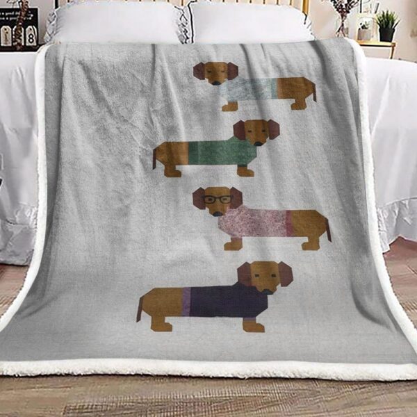 Dachshund Fleece Blanket Sherpa Blanket
