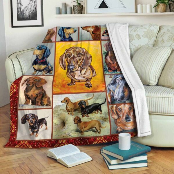 Dachshund Fleece Blanket Sherpa Blanket