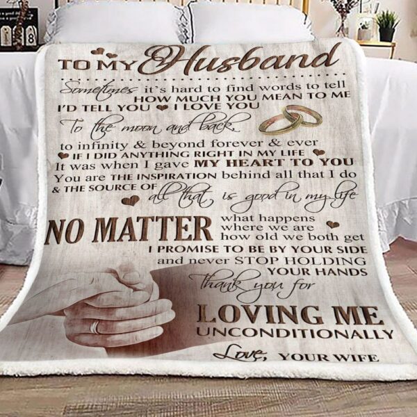 Family To My Husband Fleece Blanket Sherpa Blanket