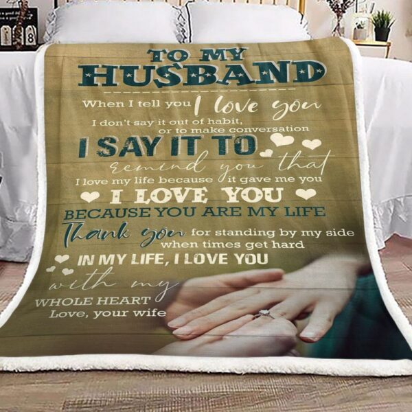 Family To My Husband Fleece Blanket Sherpa Blanket