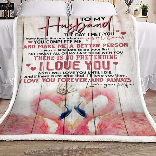 Swan To My Husband Fleece Blanket Sherpa Blanket