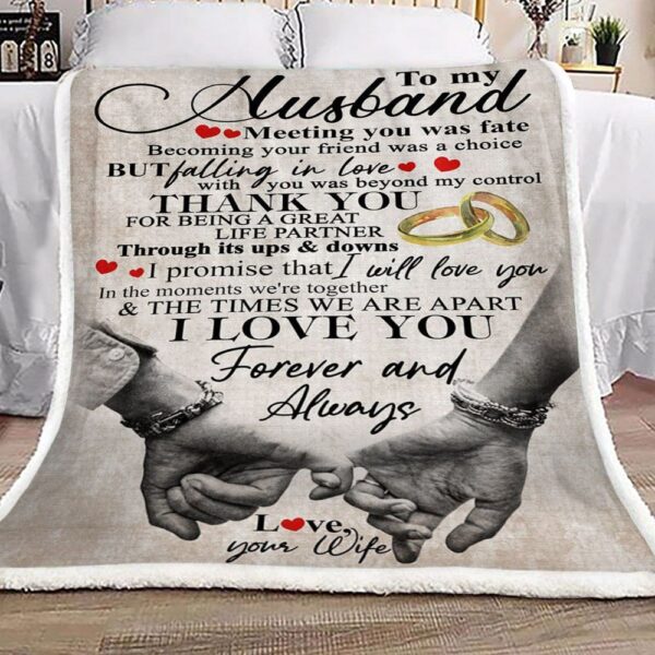 Family To My Husband Fleece Blanket Sherpa Blanket