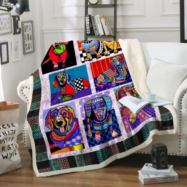 Dachshund Fleece Blanket Sherpa Blanket
