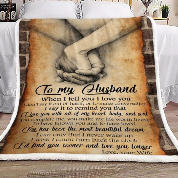 Family To My Husband Fleece Blanket Sherpa Blanket