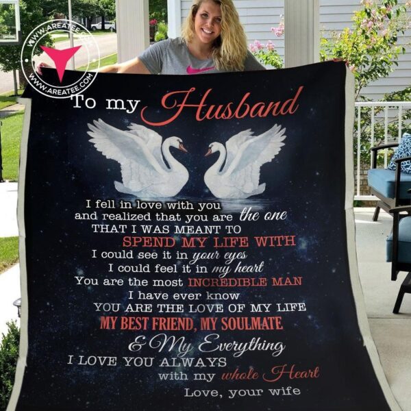 To My Husband Fleece Blanket Sherpa Blanket