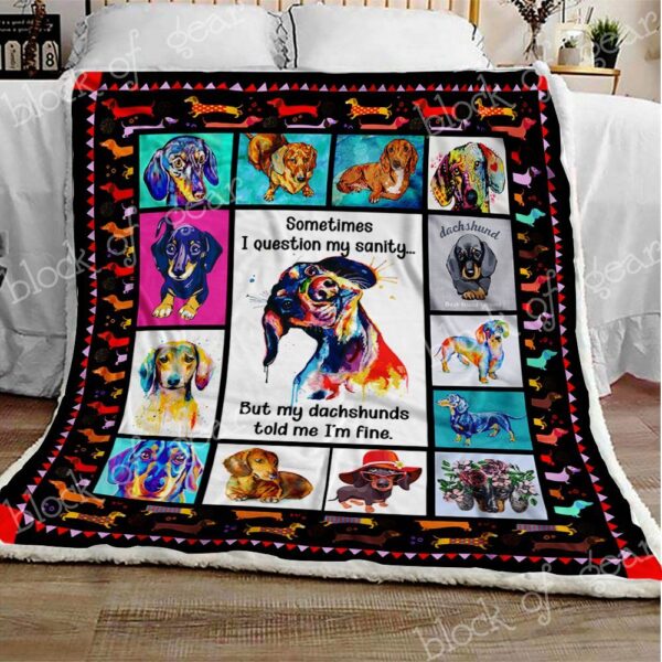 Dachshund Fleece Blanket Sherpa Blanket