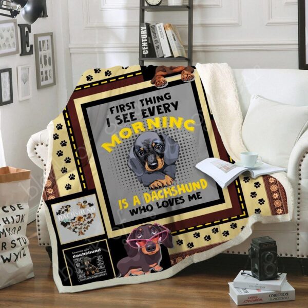Dachshund Fleece Blanket Sherpa Blanket
