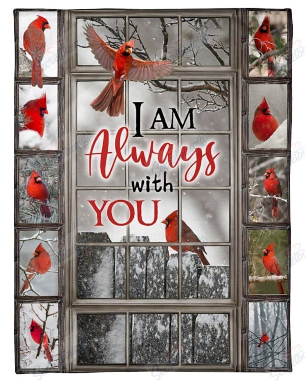 Christmas I Am Always With You Cardinals Fleece Blanket Sherpa Blanket