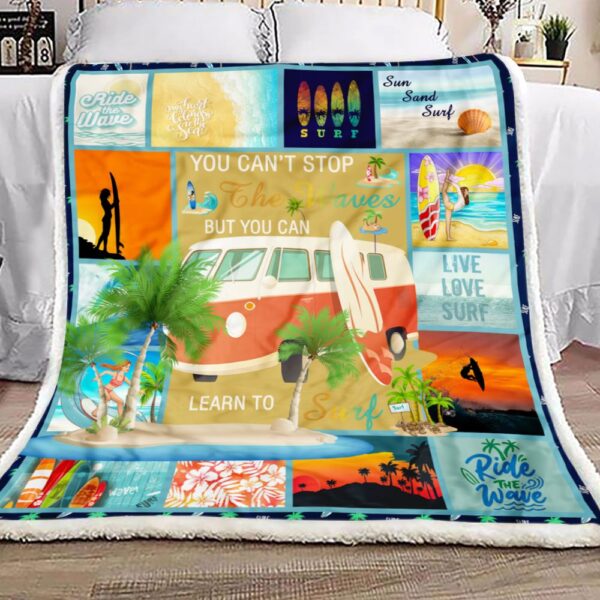 Love Surfing Fleece Blanket Sherpa Blanket